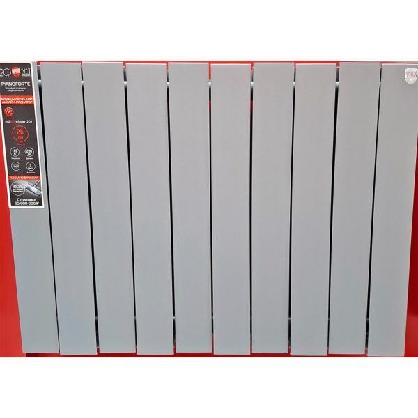 Биметаллический дизайн-радиатор Royal Thermo 100 × 10 см (серый)