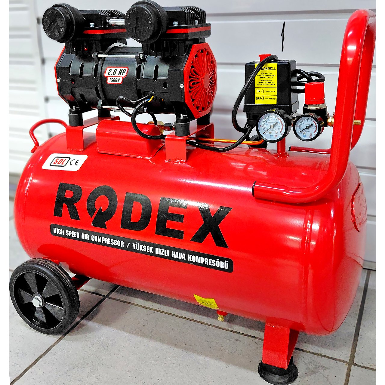 Компрессор поршневой Rodex 220 литров-в-мин