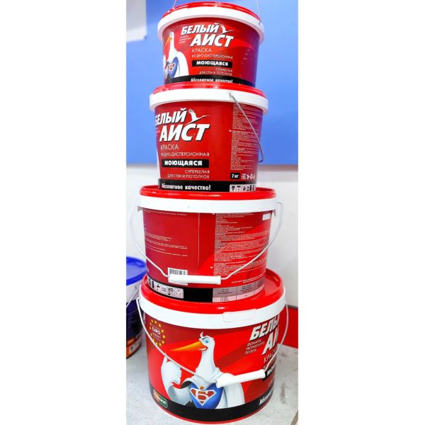 Краска водно-дисперсионная моющаяся «Белый аист»