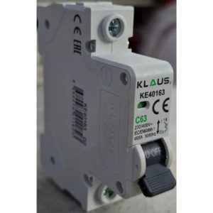 Автоматический выключатель KLAUS KE40163 C63 1P 63A 4.5kA (DIN)